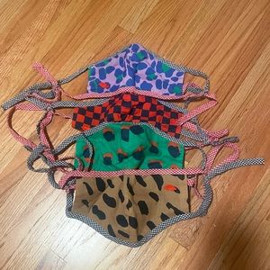 Set of 4 like-new fabric Clare V face masks